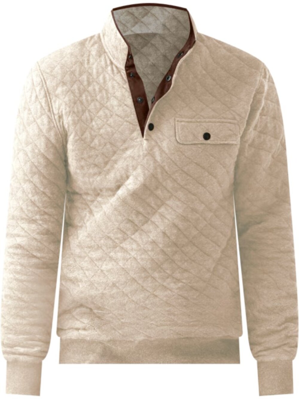 Faherty Epic Quilted Fleece Pullover - Oatmeal Melange men's Size 3XLT